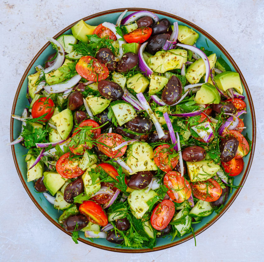 Grécky šalát raw vegan